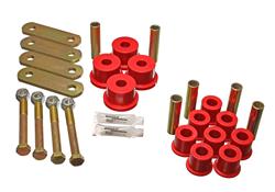 Bushing, Heavy Duty Shackle Set, Ford, Complete, Red, Kit