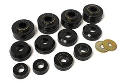 Body Mount Bushings, Polyurethane, Black, Cab Mount, Ford, Pickup, Set of 12