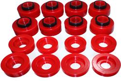 Body Bushings, Body Mount Bushings, Polyurethane, Red, Ford, Kit