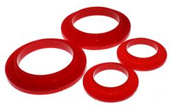 Bushings, Coil Spring Isolator, Rear Upper/Lower, Polyurethane, Red, Ford, Set