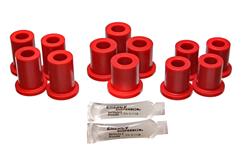 Rear Leaf Spring Bushings, Polyurethane, Red, Mitsubishi, Mopar, Set