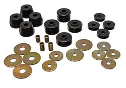 Body Mount Bushings, Polyurethane, Black, Cab Mount, Dodge, D/W-Series Pickup, Set of 12