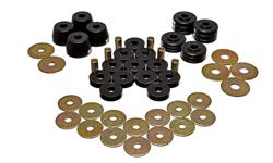 Body Mount Bushings, Polyurethane, Black, Dodge, Plymouth, Set of 20