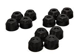 Bushings, Tie Rod Dust Boots, 21/32 in. Top, 1 5/8 in. Bottom, Round, Black, Set of 12