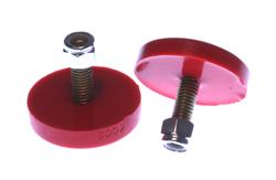 Bushings, Bump Stops, Polyurethane, Red, Disk, 2 in. Diameter, .687 in. Tall, Universal, Pair