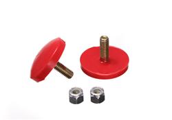 Bushings, Bump Stops, Polyurethane, Red, Button, 2 in. Diameter, .375 in. Tall, Universal, Pair