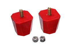 Bushing, Bump Stop Set, 2" Tall / 2" Square / 7/8" Long Stud, Pair, Red