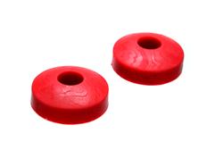 Bump Stops, Button Shape, Polyurethane, Red, 2.000 in. Diameter, 0.750 in. Height, Pair