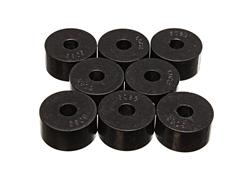 Body Bushings, Round Pads, Polyurethane, Black, 1.500 in. Diameter, Set of 8