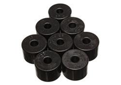 Body Bushings, Round Pads, Polyurethane, Black, 1.875 in. Diameter, Set of 8