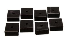 Body Bushing, Polyurethane, Black, 2.0625 in. x 2.0625 in. x 0.9375 in., 0.375 in. Hole Diameter, Set of 8