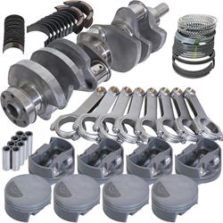 Rotating Assembly, Competition, Forged 4340 Crankshaft, Forged Flat Pistons, 2 pc. Seal, Ford, 408, Kit