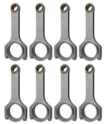 Connecting Rods, ESP 4340 Steel H-Beam, 6.125 in. Length, Cap Screw, Bushed, Chevy, Small Block, LS1, Set of 8