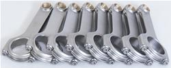 Connecting Rods, 4340 Steel, H-Beam, 6.300 in. Length, Cap Screw, Bushed, Chevy, Ford, Set of 8