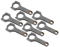 Connecting Rods, CRS 4340 H-Beam, 5.565 in. Length, Cap Screw, Bushed, Chevy, Small Block, Set of 8