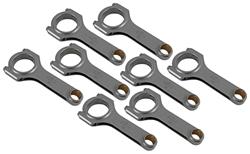 Connecting Rods, CRS 4340 H-Beam, 5.7 in. Length, Cap Screw, Bushed, Chevy, Small Block, Small Journal, Set of 8