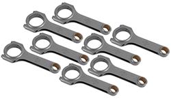 Connecting Rods, CRS 4340 H-Beam, 6.243 in. Length, 0.927 in. Pin Diameter, Cap Screw, Bushed, Dodge, Chrysler, Ram, Hemi Gen III, Set of 8