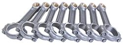Connecting Rods, FSI I-Beam, Forged 4340 Steel, Shot-Peened, Floating, 6.125 in. Long, GM LS, Set of 8