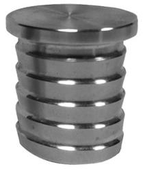 Plug Fitting, Hose Block-Off, 7/8 in. Size, Flat Head, Hose Barb, Billet Aluminum, Natural, Each