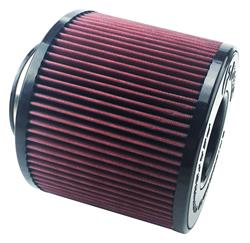 Air Filter, Custom, Round Flanged, Cotton Gauze, Red, 5.00 in. Inlet Flange I.D., 8.30 in. Height, Each