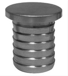 Plug Fitting, Hose Block-Off, 5/8 in. Size, Flat Head, Hose Barb, Billet Aluminum, Natural, Each