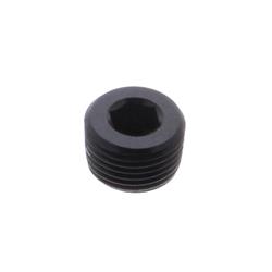 Plug Fitting, 1/2 in. NPT Size, Internal Allen Head, Male Threads, Aluminum, Black Anodized, Each