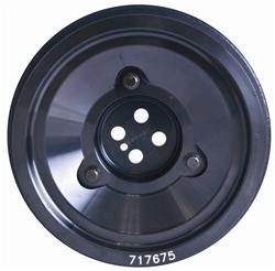 Alternator Pulley, Dual Belt, 7/5 Groove, 8 in. Diameter, Bolt-on, Aluminum, Black, Ford, Powerstroke, Each