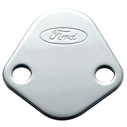 Fuel Pump Block-Off Plate, Steel, Chrome, Ford, Each