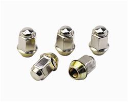 Lug Nuts, Conical Seat Bulge, 1/2 in. x 20 RH, Closed End, Chrome Plated Steel, Set of 5