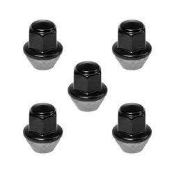 Lug Nuts, Conical Seat, 12mm x 1.50 RH, Closed End, Steel, Black, Ford, Set of 5