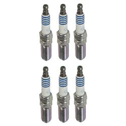 Spark Plugs, Iridium Tip, Tapered Seat, 14mm Thread, 0.750 in. Reach, Projected Insulator, Resistor, Ford, Set of 6