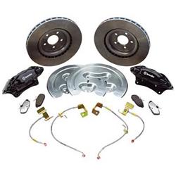 Brake Upgrade, Front, 14 in. Solid Surface Discs, 4-Piston Calipers, Black Anodized, Kit