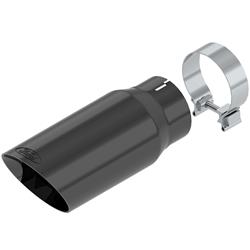 Exhaust Tip, Round, Stainless Steel, Black Chrome, Slant Cut, Double Wall, 4.50 in. Outlet, Ford, Each