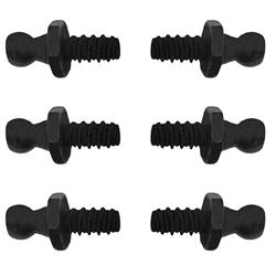 Rear Motor Cover Fastener, Hex Head/Ball Stud, Steel, Black, Set of 6