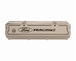 Valve Covers, Tall, Cast Aluminum, Polished, Ford Racing Logo, Ford Cleveland, Modified, Pair