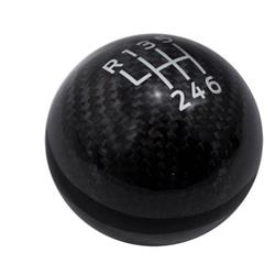 Shift Knob, Round, Carbon Fiber, 6-Speed Pattern, Ford, Each