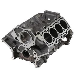 Engine Block, Bare, Aluminum, 93mm Bore, Finished-Honed, Oil Squirters Included, Cross-Bolted Mains, Liner Coating, Ford, Mustang, 5.0L Gen 3, Each