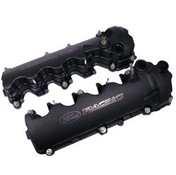 Valve Covers, Ford Racing, Cast Aluminum, Black Powdercoated, Ford, 4.6L/5.4L, Pair