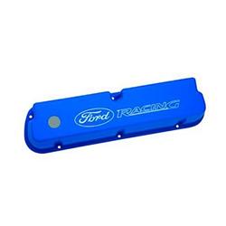 Valve Covers, Tall, Cast Aluminum, Blue Powdercoated, Laser Etched Ford Racing Logo, Ford, Small Block, Pair