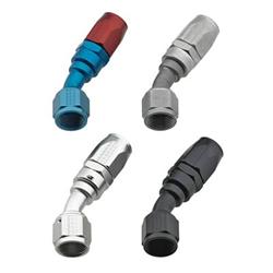 Fitting, Hose End, Reusable, 30 Degree, -8 AN Hose to Female -8 AN, Aluminum, Red/Blue Anodized, Each