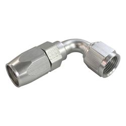Fitting, Hose End, Reusable, 90 Degree, -8 AN Hose to Female -8 AN, Aluminum, Clear Anodized, Each