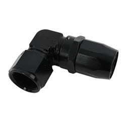 Fitting, Hose End, Low-Profile, 90 Degree, -12 AN Hose to Female -12 AN, Aluminum, Black, Each