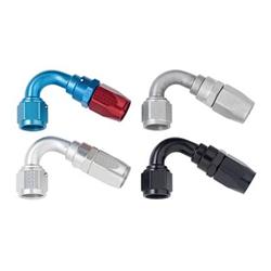 Fitting, Hose End, Reusable, 120 Degree, -12 AN Hose to Female -12 AN, Aluminum, Clear Anodized, Each