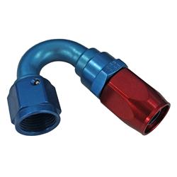 Fitting, Hose End, Reusable, 150 Degree, -8 AN Hose to Female -8 AN, Aluminum, Red/Blue Anodized, Each