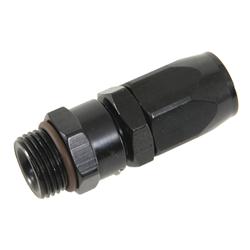 Fitting, Hose End, Straight, -12 AN Hose to Male -12 AN O-ring, Aluminum, Black, Each