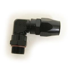 Fitting, Hose End, 3000 Series, Reusable, 90 Degree, -10 AN Hose to Male -10 AN O-ring, Aluminum, Black