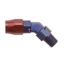 Fitting, Hose End, Series 3000, 45 Degree, -6 AN Hose to Male 1/4 in. NPT, Aluminum, Black Anodized, Each