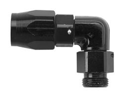 Fitting, Hose End, Reusable, 90 Degree, -6 AN Hose to Male 1/2 in. NPT, Aluminum, Black Anodized, Each