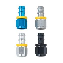 Fitting, Hose End, Socketless, Straight, -6 AN Hose to Female -6 AN, Aluminum, Blue Anodized, Each
