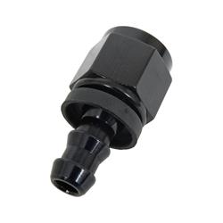 Fitting, Hose End, Socketless Barb, Straight, -6 AN Hose to Female -8 AN, Aluminum, Black Anodized, Each